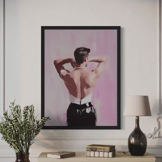 Back to Bold – Queer Framed Canvas Print | Oil-Style Gay Wall Art in Black Frame | LGBTQ+ Home Decor – FSC-Certified & Museum Quality
