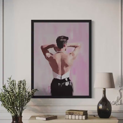 Back to Bold – Queer Framed Canvas Print | Oil-Style Gay Wall Art in Black Frame | LGBTQ+ Home Decor – FSC-Certified & Museum Quality