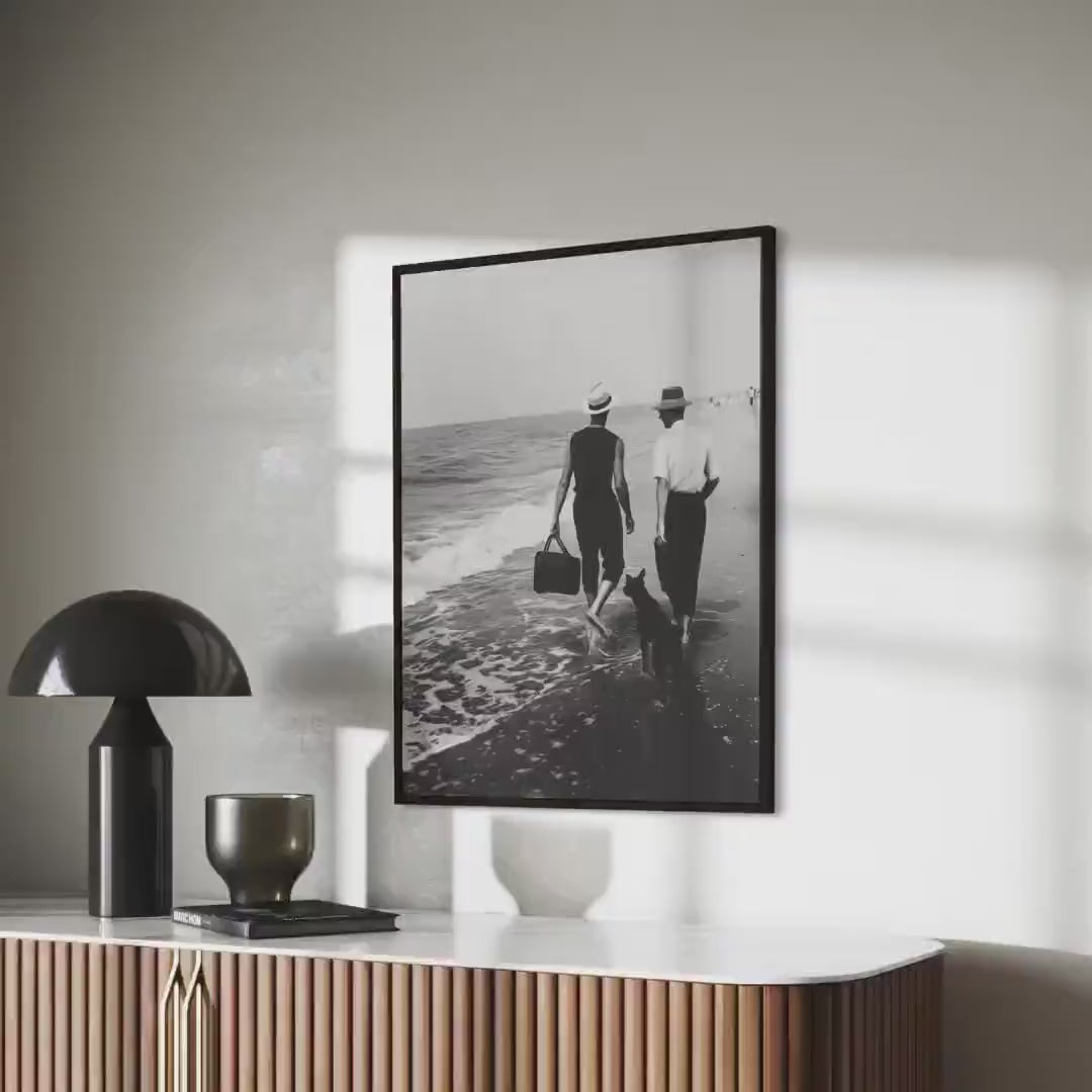 Coastal Affairs (1 of 3) – Vintage Style Gay Couple Beach Photo Print | Queer Romance Wall Art | Unframed Matte LGBTQ+ Photography Poster