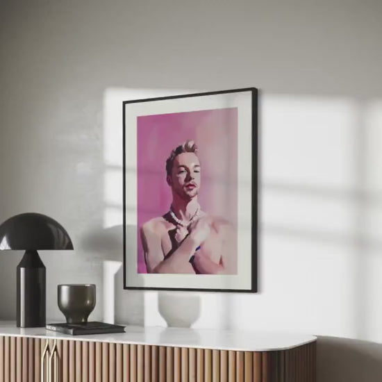 Pearl Power – Queer Oil Painting Print | LGBTQ+ Art | Elegant Gay Wall Art | Baroque Aesthetic | 200gsm Unframed Print