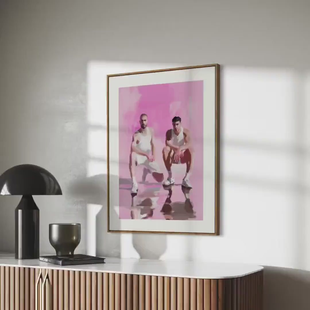 Bad Boys Print | Queer Art, Masculine Gay Wall Art, Aesthetic Poster, LGBTQ+ Decor, Cool & Edgy, Street Style, Gay Couple Artwork