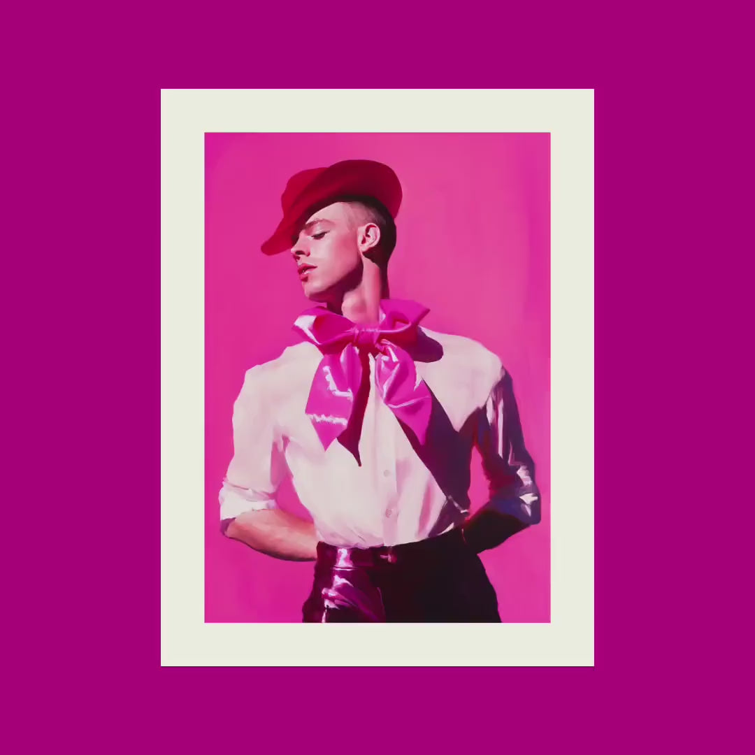 Ribbon and Resilience Queer Art Print | LGBTQ+ Empowerment Artwork | Premium Unframed Pink Decor for Pride and Self-Expression