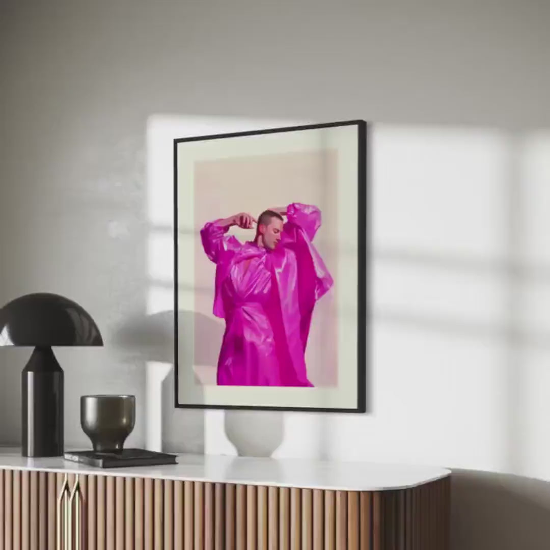 Pink Adornment – Glamorous LGBTQ+ Wall Art, Bold Queer Fashion Print, Unframed Pride Art on Premium Matte Paper, Vibrant Decor