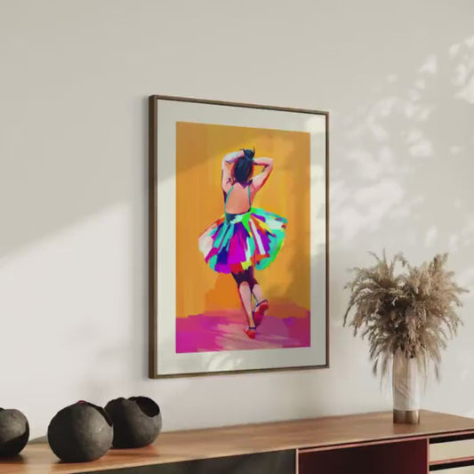 Girl in the Rainbow Dress – Bold LGBTQ+ Pride Artwork, Colourful Wall Art, Premium Matte Paper Unframed Print for Queer Home Decor