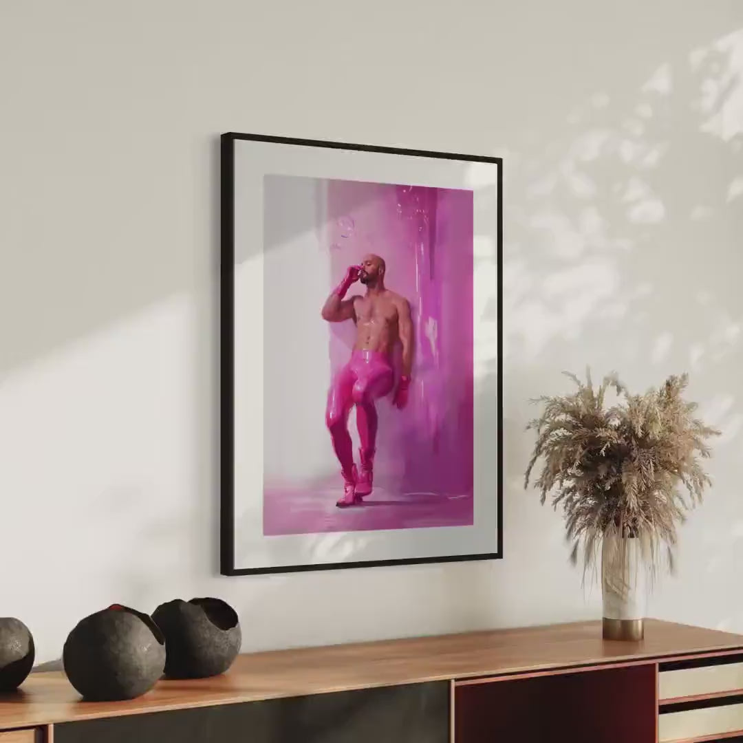 Pink Daydream Fantasy – Queer Art Print, Gay Camp Aesthetic, Playful LGBTQ+ Decor, Bubblegum Dreamscape, Queer Bold Wall Art