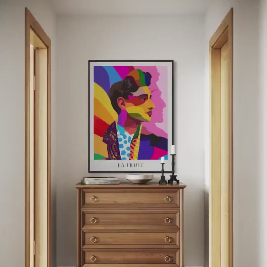 La Fierté Minimalist Pride Art Print - LGBTQ+ Wall Decor in Bold Colours - Queer Affirmation Artwork - Printed on Premium Matte Paper