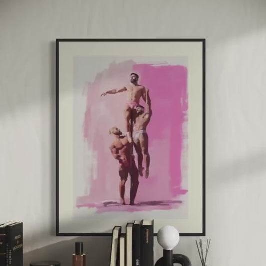 Pillars of Pride Queer Art Print | Minimalist LGBTQ+ Wall Art | Premium Pink-Themed Home Decor for Bold & Inclusive Spaces