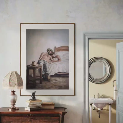Siesta, Cowboy Style LGBTQ Wall Art | Gay Cowboy Watercolour Print | Queer Bedroom Print – Unframed Matte Intimate Country Art