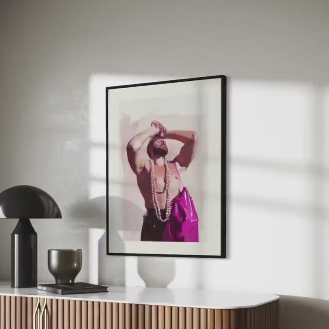 Clutching Pearls Queer Art Print – Bold LGBTQ+ Wall Decor | Premium Matte Poster, Fabulous Pride Artwork for Confident Spaces